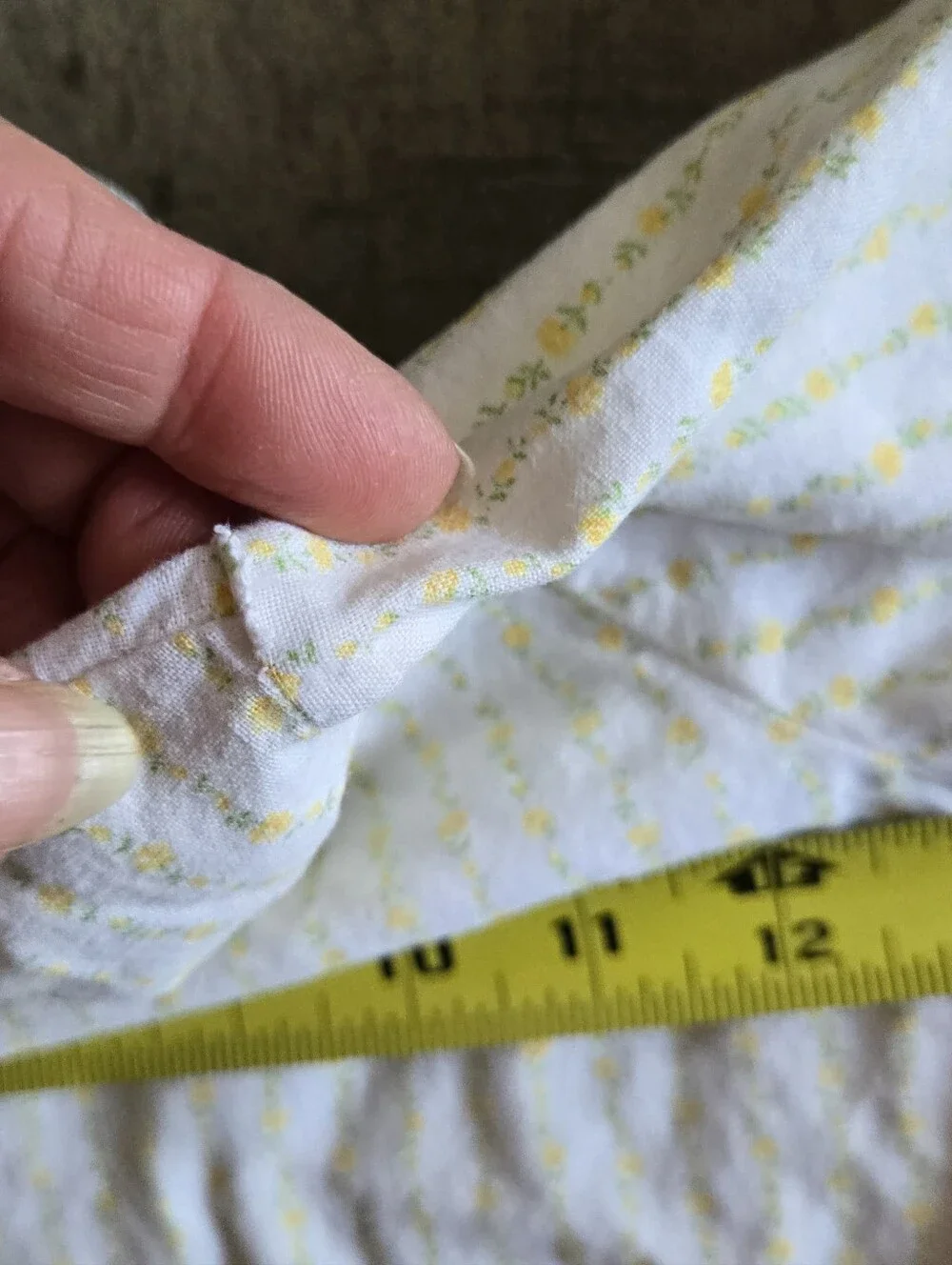 Vintage White and Yellow Girls' Nightgown with Peter Pan Collar